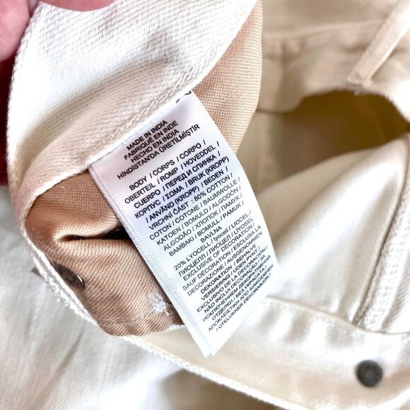 NWT POLO Ralph Lauren Avery Boyfriend Jean In Beaded Ivory Size 34 - Picture 10 of 13